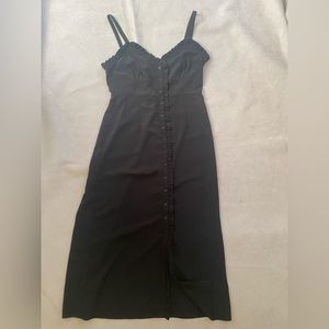 Topshop, black, button up dress, thin straps size 6